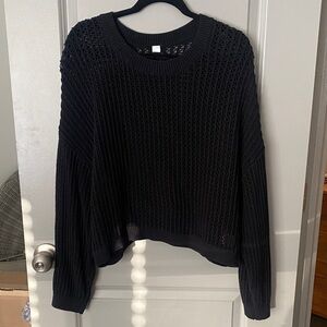 Old Navy Women's Black Open-Knit Sweater